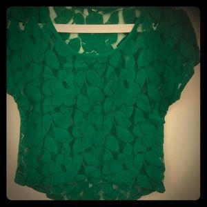 Green lace blouse